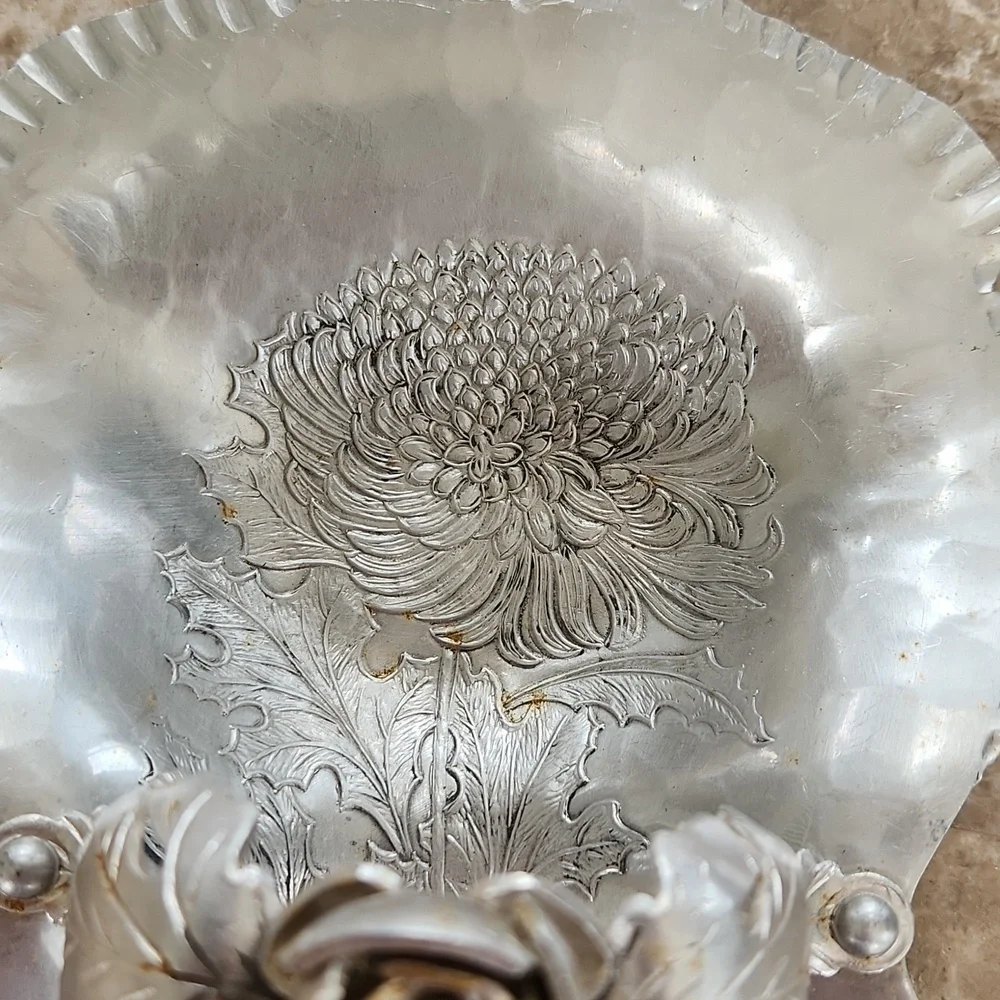 Vintage Hammed Aluminum Candy Dish